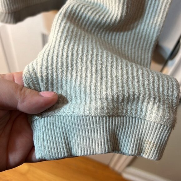 Aerie Gray Ribbed Pullover Hoodie Large - Picture 7 of 8